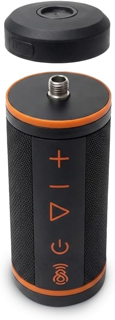 Speaker Flask, Golf Speaker Style Magnetic Flask, 14 oz Stainless Steel Liner, Strong Cart Magnet LeakResistant Lid with Magnet