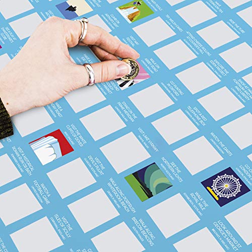 Gift Republic 100 Things To Do In The Uk Bucket List Scratch Off Poster