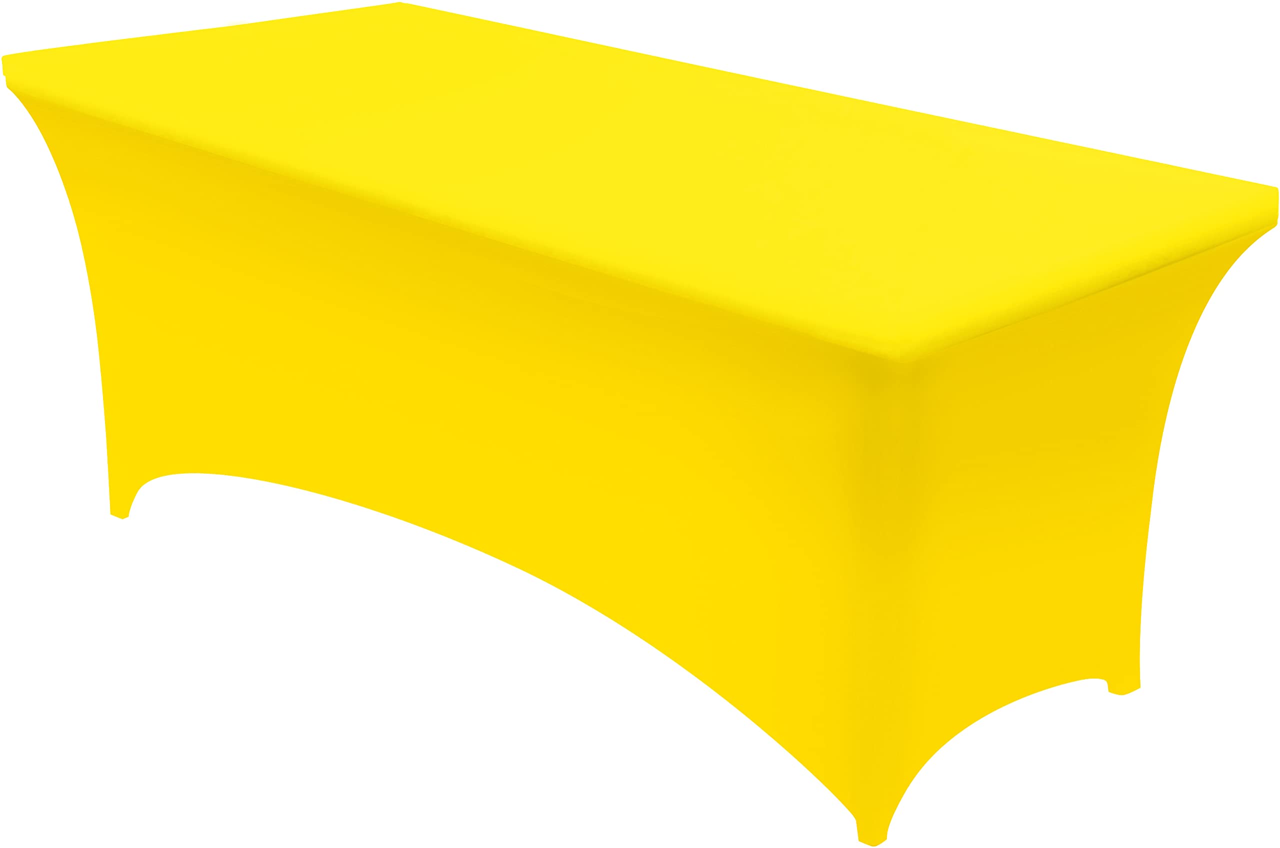 Utopia Kitchen Spandex Tablecloth 1 Pack 6FT, Yellow] Tight, Fitted, Washable and Wrinkle Resistant Stretch Rectangular Patio Ta
