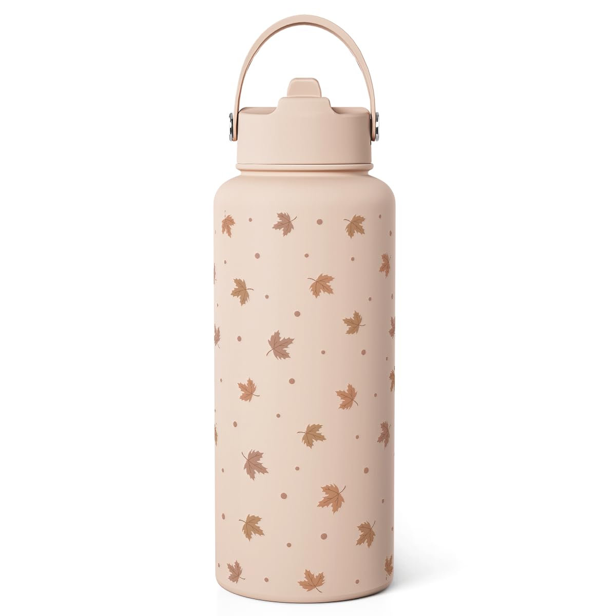 Maple Leaf Water Bottle 32oz Stainless Steel with Lid & Straw, Fall Insulated Bottles Gift for Women Girls, Autumn Gifts