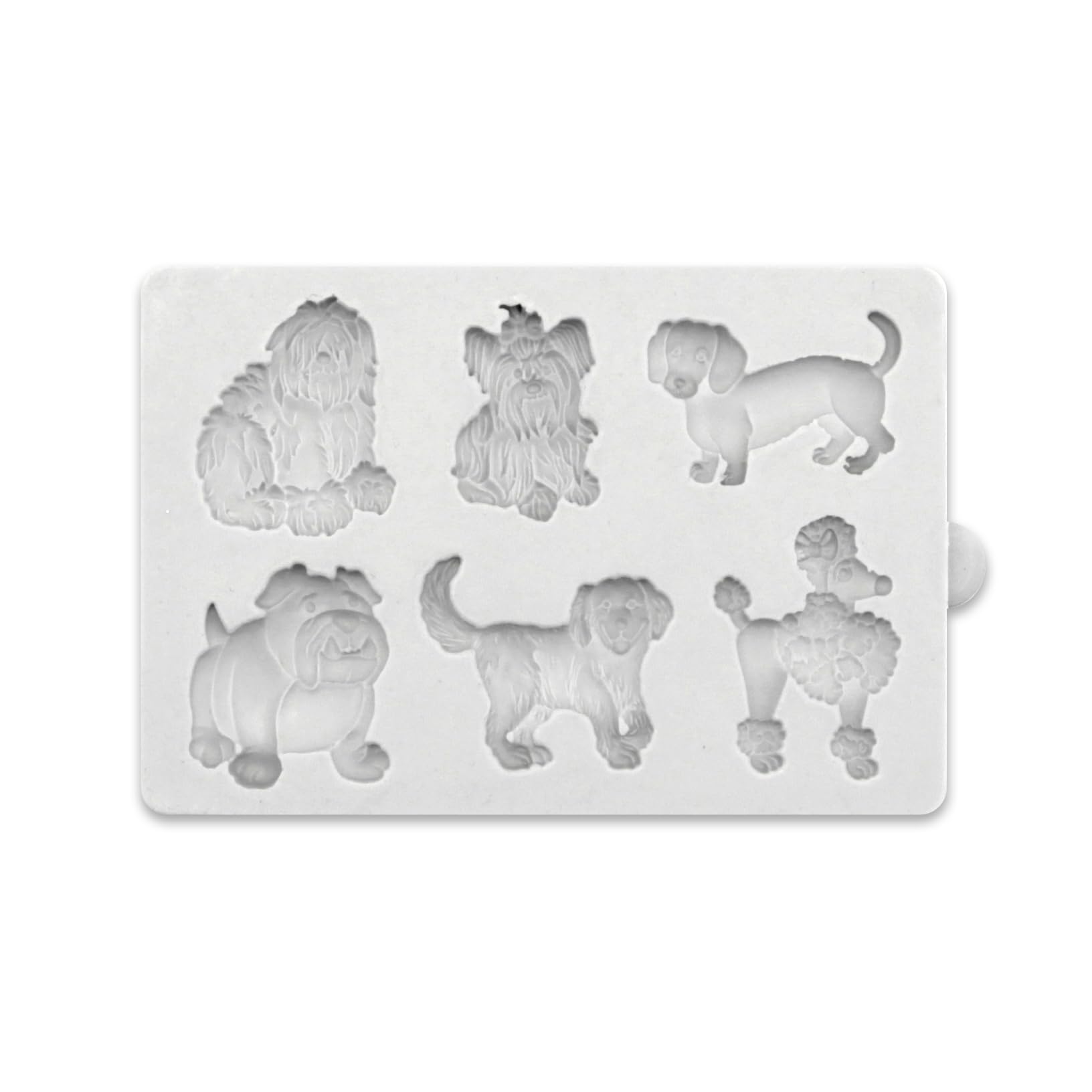 Katy Sue Miniature Dogs Silicone Mold For Cake Decorating & Craft - Makes Mini Dog Shapes Of 6 Different Breeds - Mold Size 2.4
