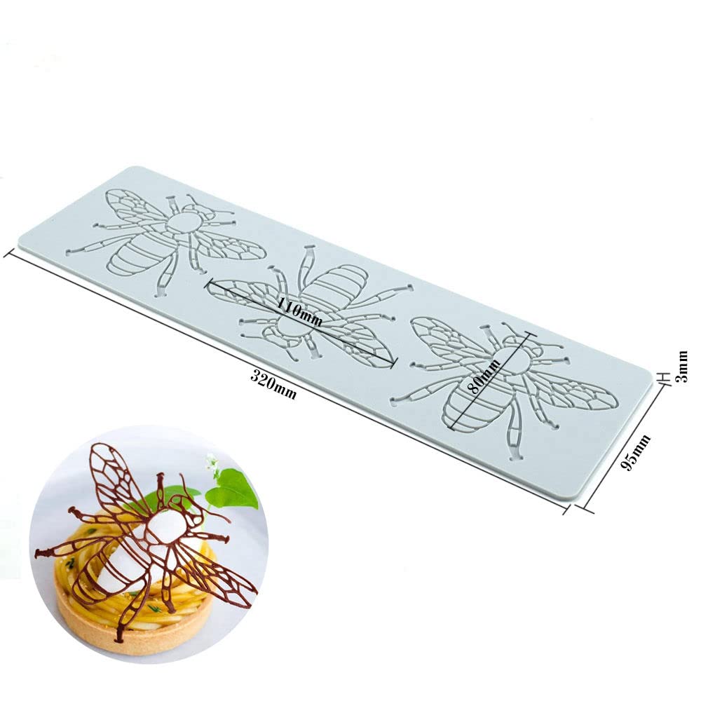 Silicone Molds 3D Hollow Leaf Chocolate Molds Honeycomb Bee Candy Mold Flower Pattern Fondant Mold Cake Topper Sugar Craft Decor