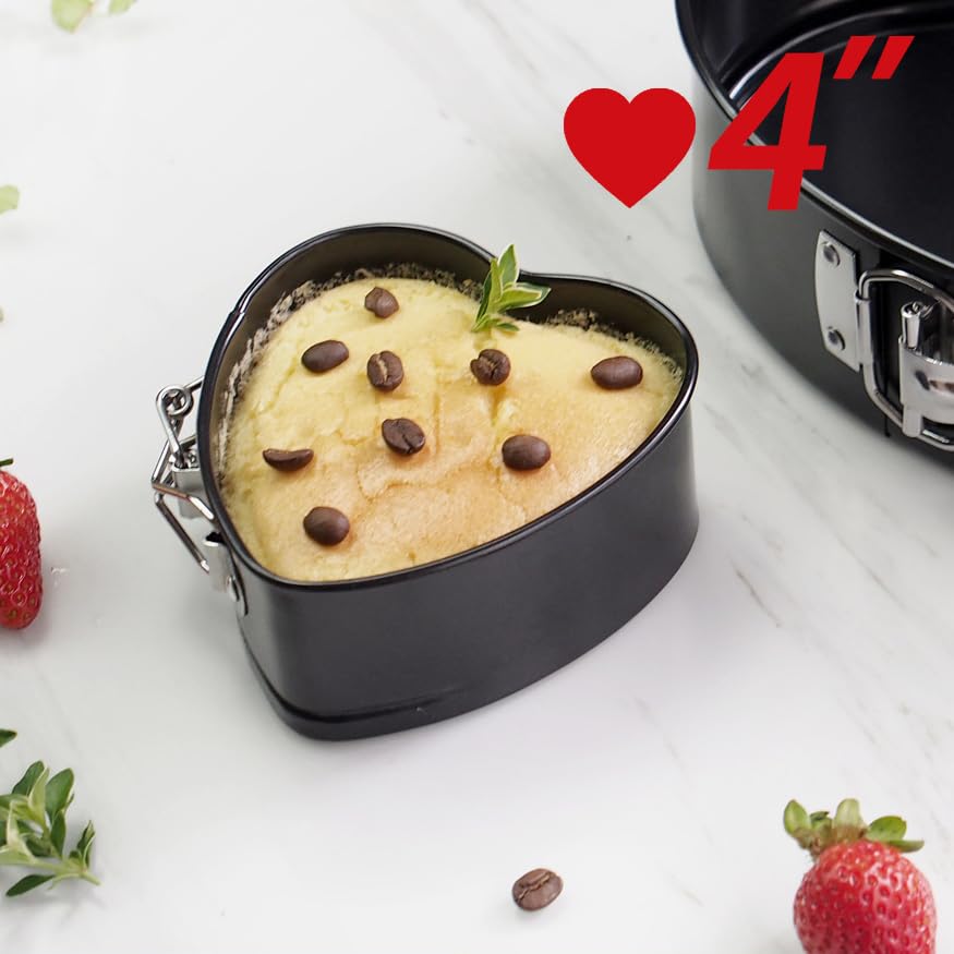 Heart Cake Pan, Heart Springform Pan 4 Inch Heart Shaped Cake Pan Bakeware Cake Pan Cheesecake Pan With Removable Bottom Diy Hea
