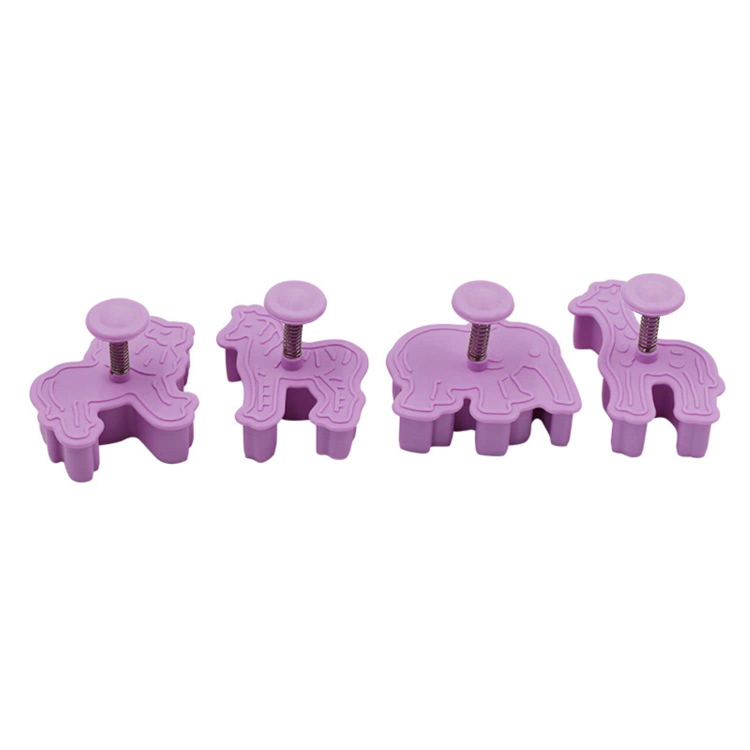 Nentment 4 Pack 3D Animal Cookie Cutters Fondant Biscuit Mould Cake Molds Sugarcraft Cake Decoration Baking Pastry Tools Cracker