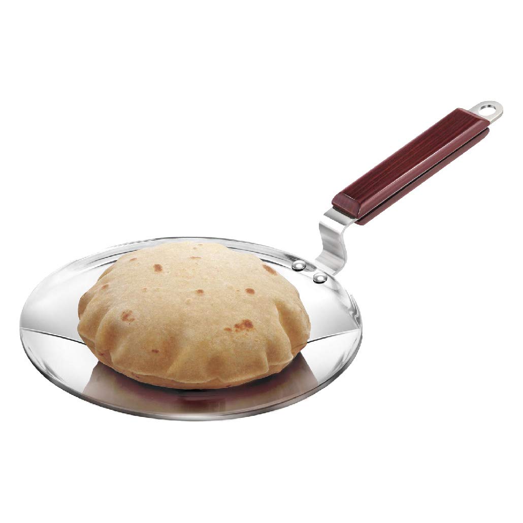 Hawkins 24 Cm Tava, Triply Stainless Steel Tawa With Stainless Steel Handle, Induction Tawa, Silver (Sstv24)