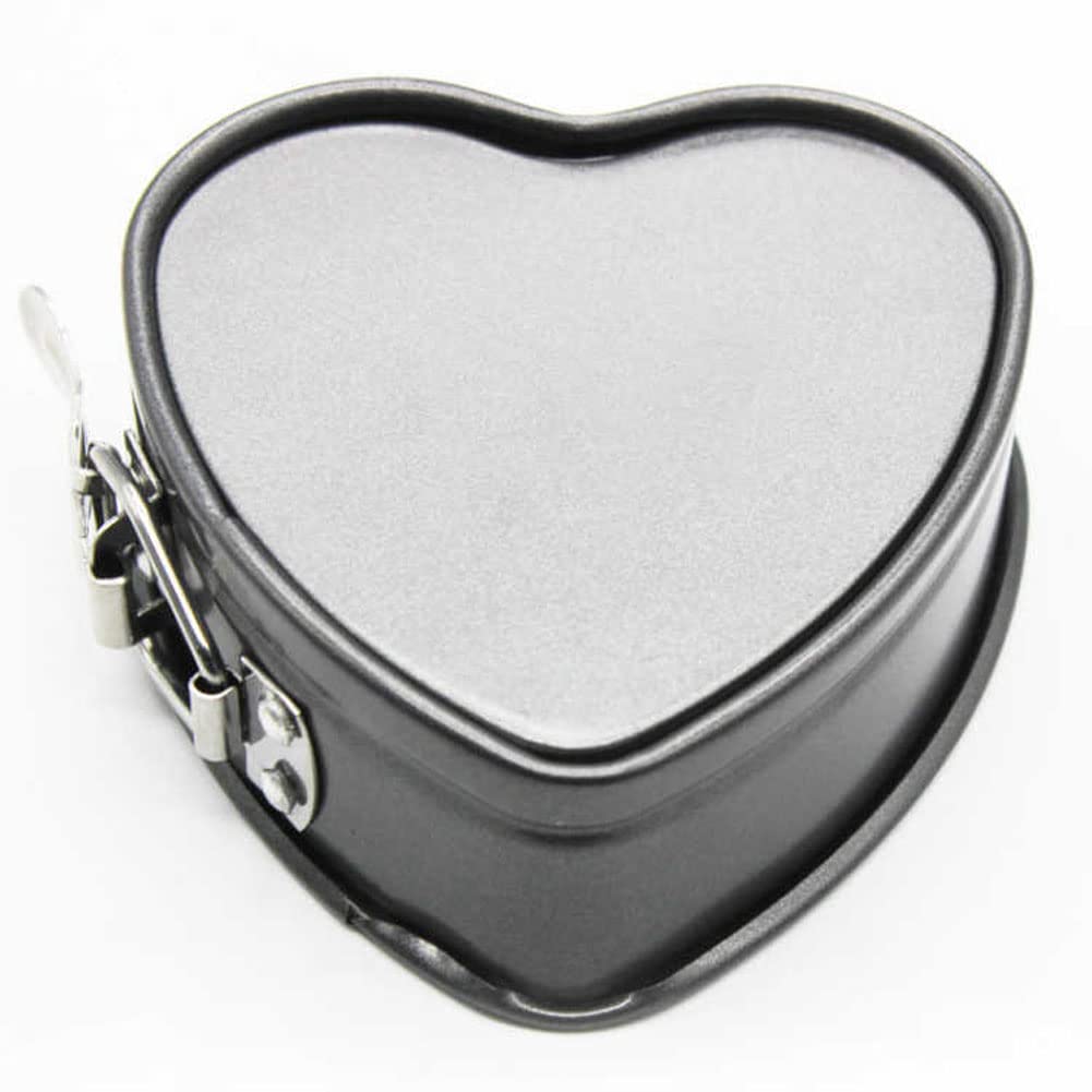 Esowemsn 1Pc Heart-Shaped Cake Mold 4 Inch Stainless Steel Mini Cheesecake Pan Nonstick Diy Baking Mold With Removable Base For