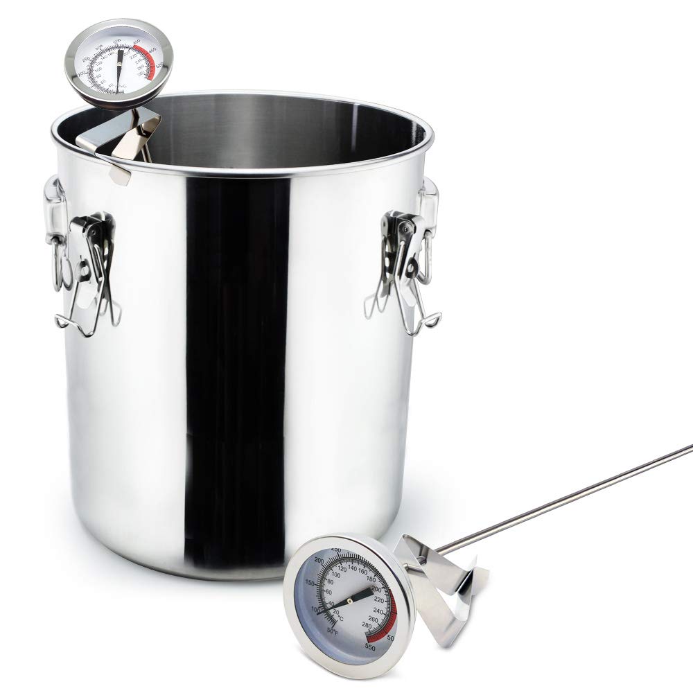 Deep Fryer Turkey Thermometer With Clip&15 Inch Stem - Best Professional Kitchen Pot Fryer Thermometer, Stainless Steel Fry Oil