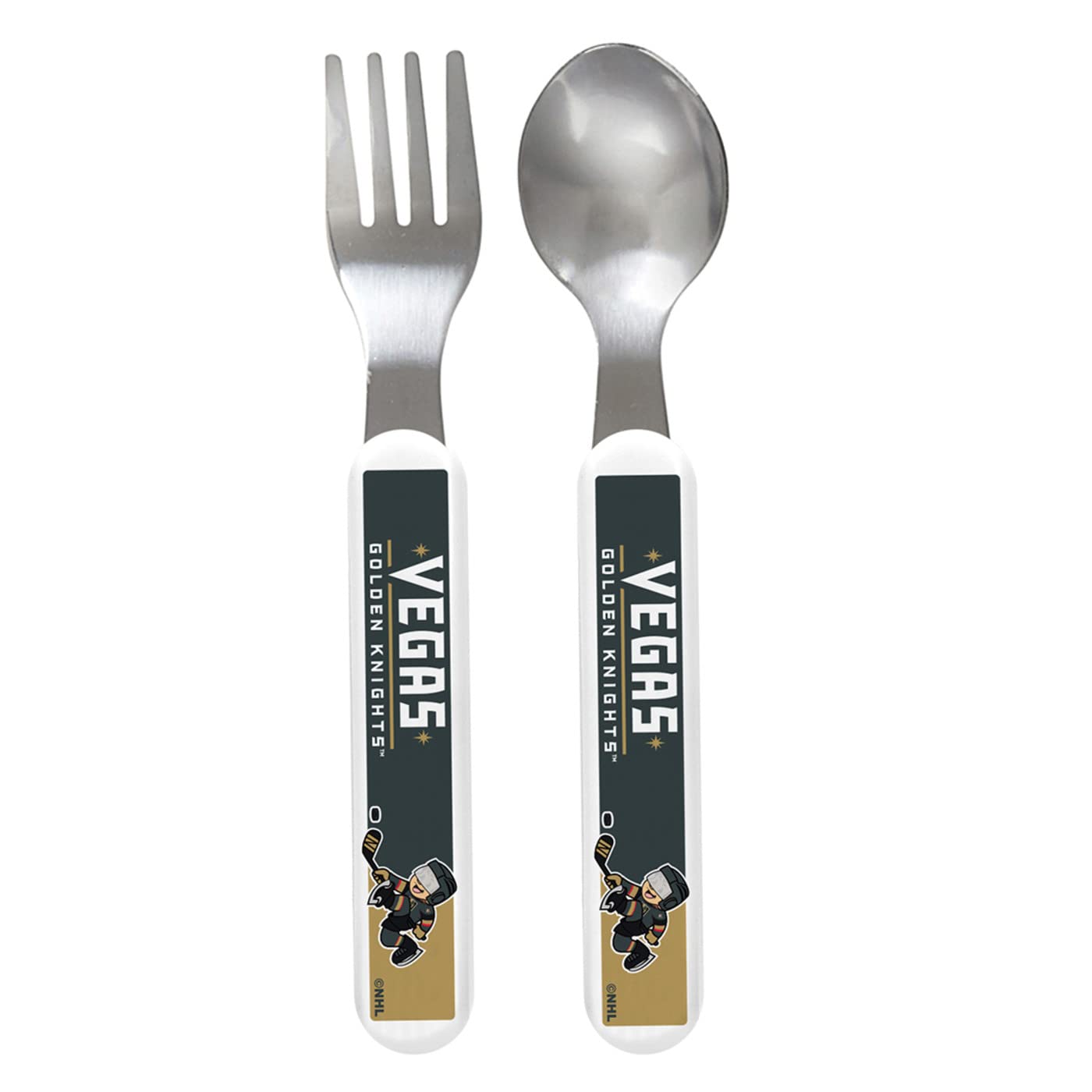 BabyFanatic Fork And Spoon Pack - NHL Vegas Golden Knights - Officially Licensed Toddler & Baby Safe Set