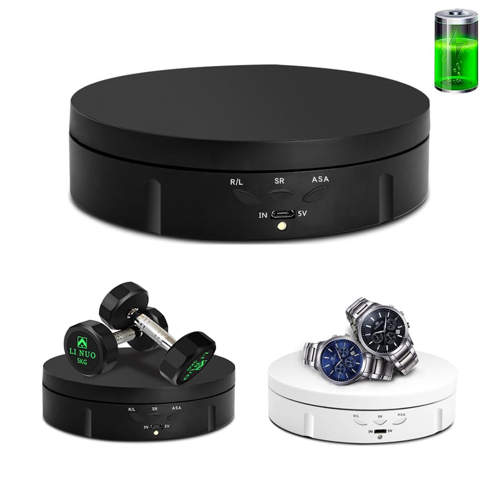 JAYEGT Motorized Rotating Display Stand, 5.74inch /22lbs Load, 360 Degree Electronic Turntable Display Stand for Photography Pro