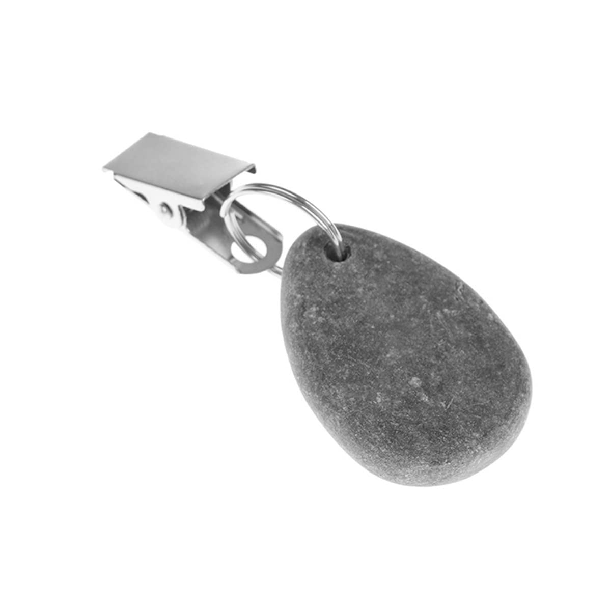 Rjun 8Pcs Tablecloth Weights Tablecloth Pendant Stone Table Cover Weights Hangers With Metal Clips (Drop-Grey)