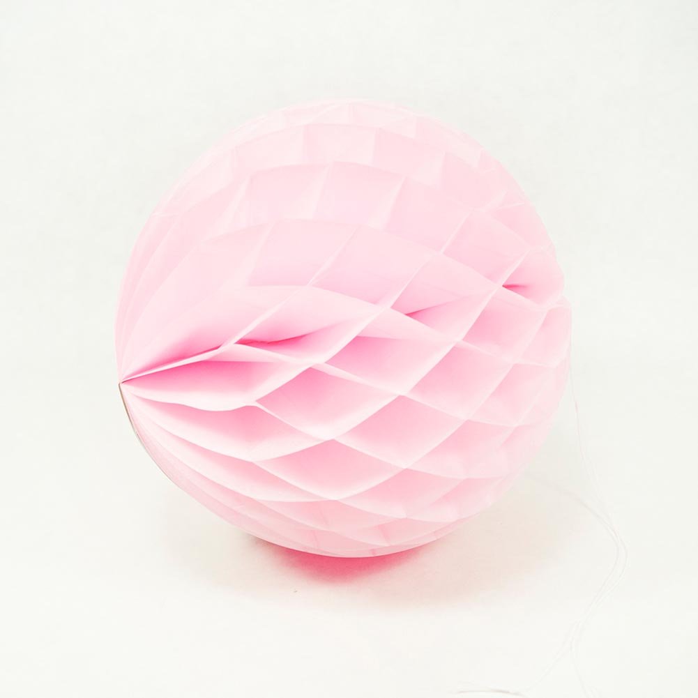 Solid Lovely Pink Hanging Paper Honeycomb Ball - 8'', 1 Count - Perfect For Parties & Home Decor