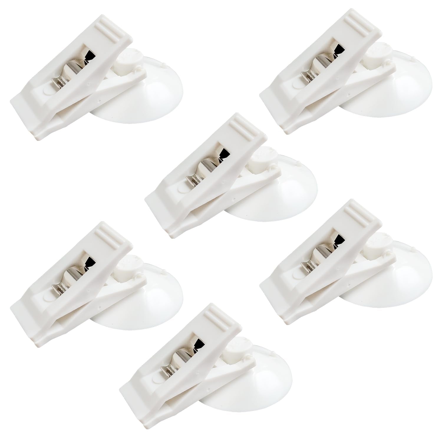 6 Packs Shower Curtain Clips With Suction Cup To Prevent Water Splashing Out, Windproof Splash Guard | Just Press Clip Onto Wall