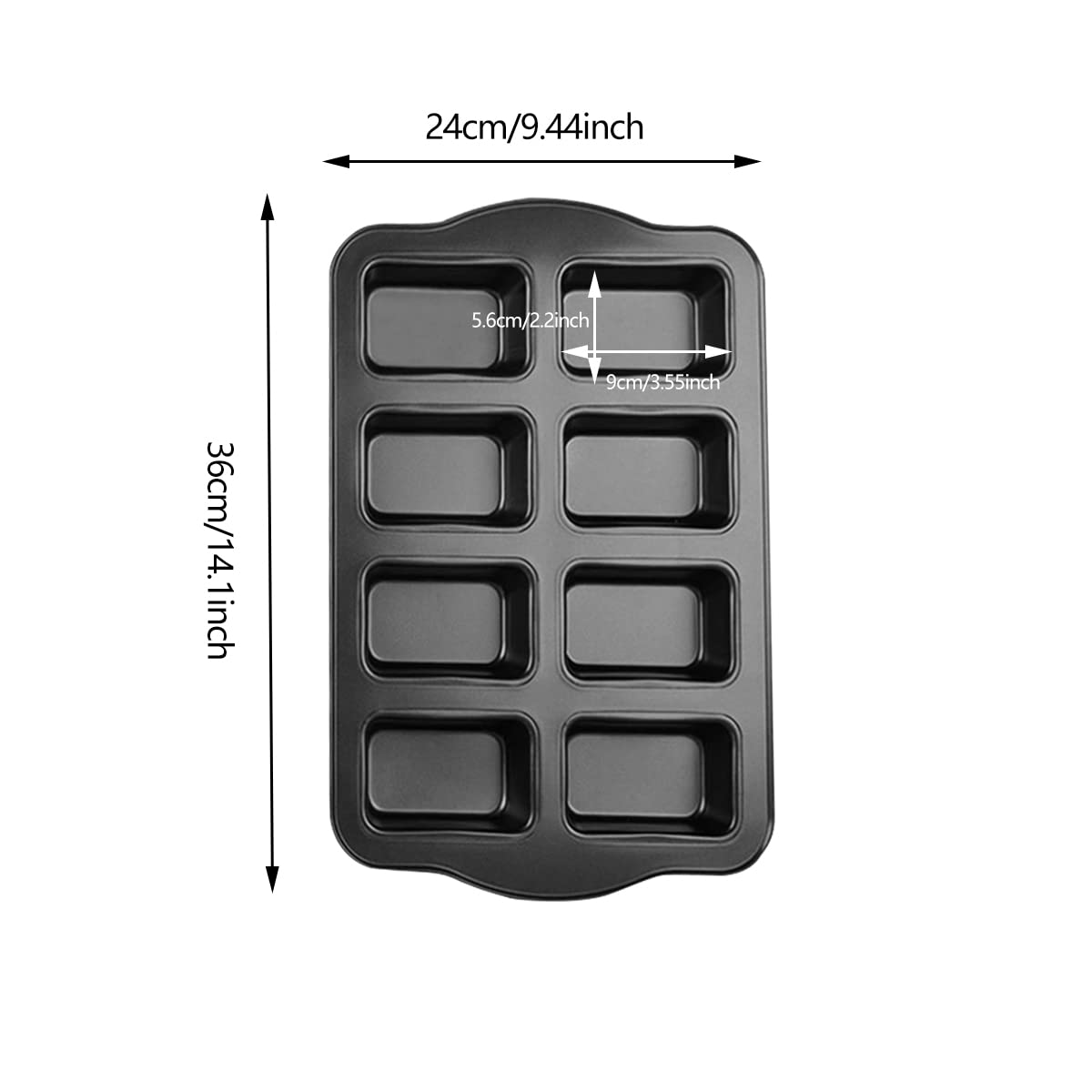 Gurlideo 8 Mini Square Cake Pan,Brownie Cake Pan,Non Stick Carbon Steel Baking Pan For Oven Baking,Grey