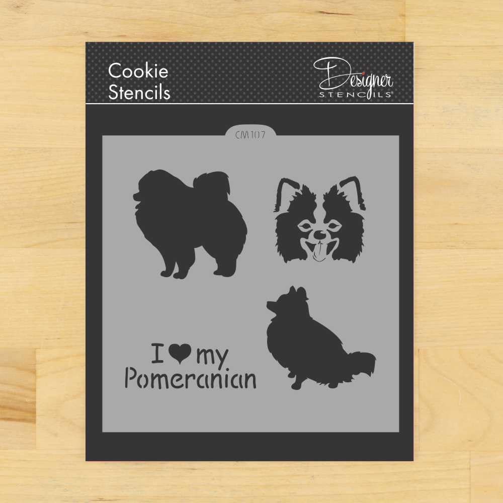 I Love My Pomeranian Cookie And Craft Stencil Cm107 By Designer Stencils