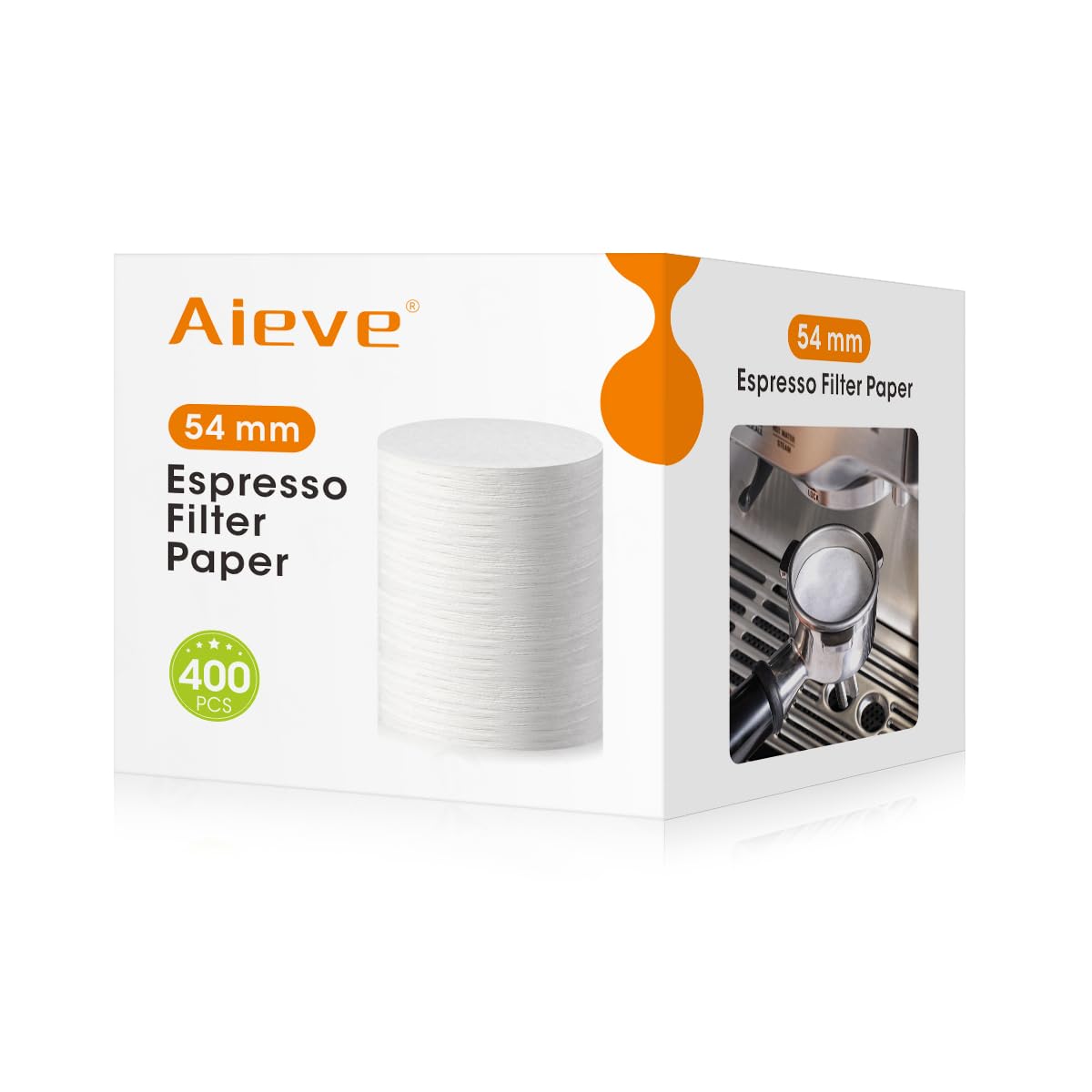 Aieve Espresso Paper Filter Compatible With Breville Barista Espresso Coffee Maker, 54 Mm Espresso Filter Puck Screen Portafilte
