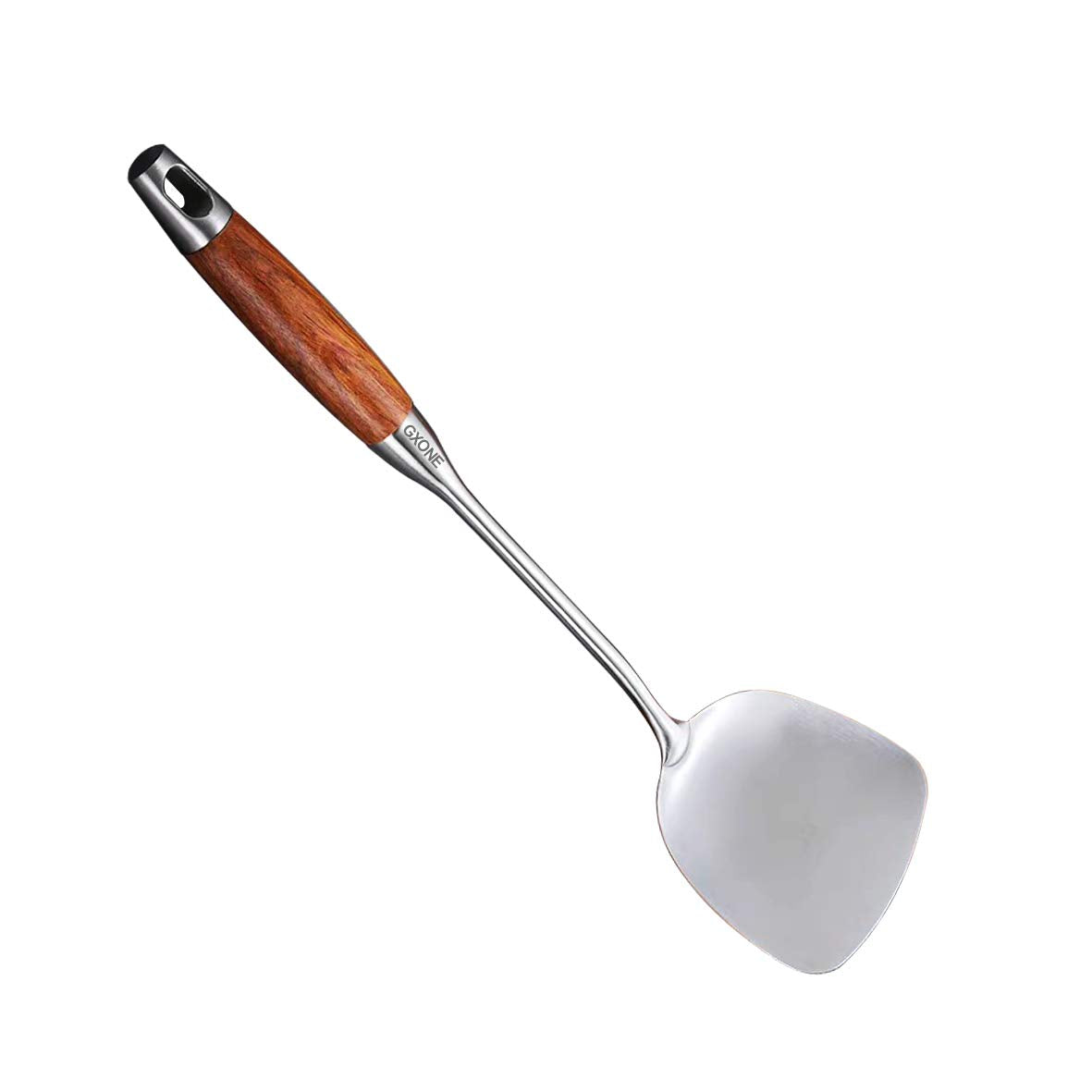 Chinese Wok Spatula, 304 Stainless Steel Spatula With Heat Resistant Wooden Handle Wok Utensils,Silver/15.7Inch
