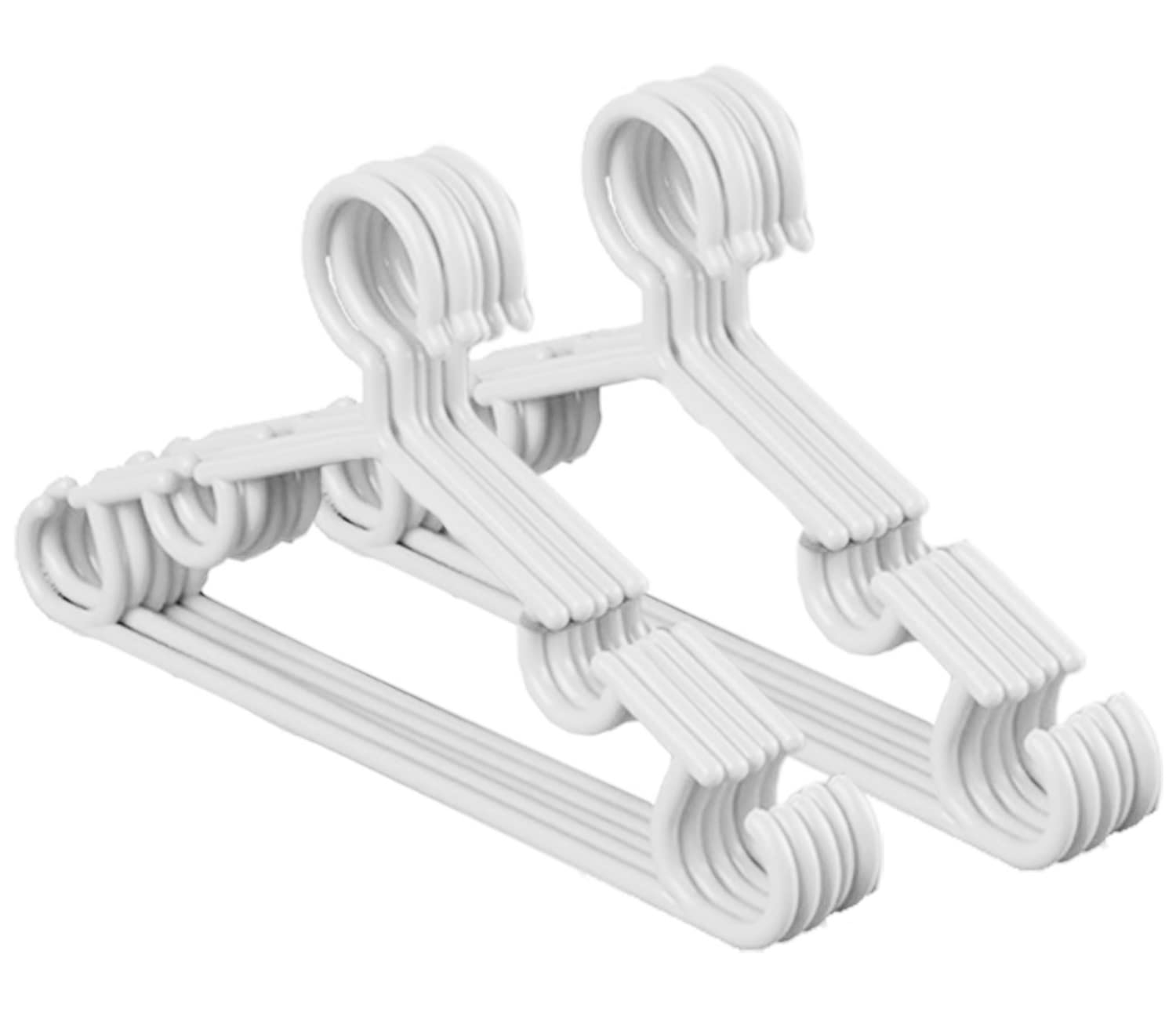 Kuber Industries Anti-Slip Baby Clothes Hanger|Heavy-Duty Plastic Baby Hanger|Hangers For Wardrobe, Closet|Pack Of 10 (White)