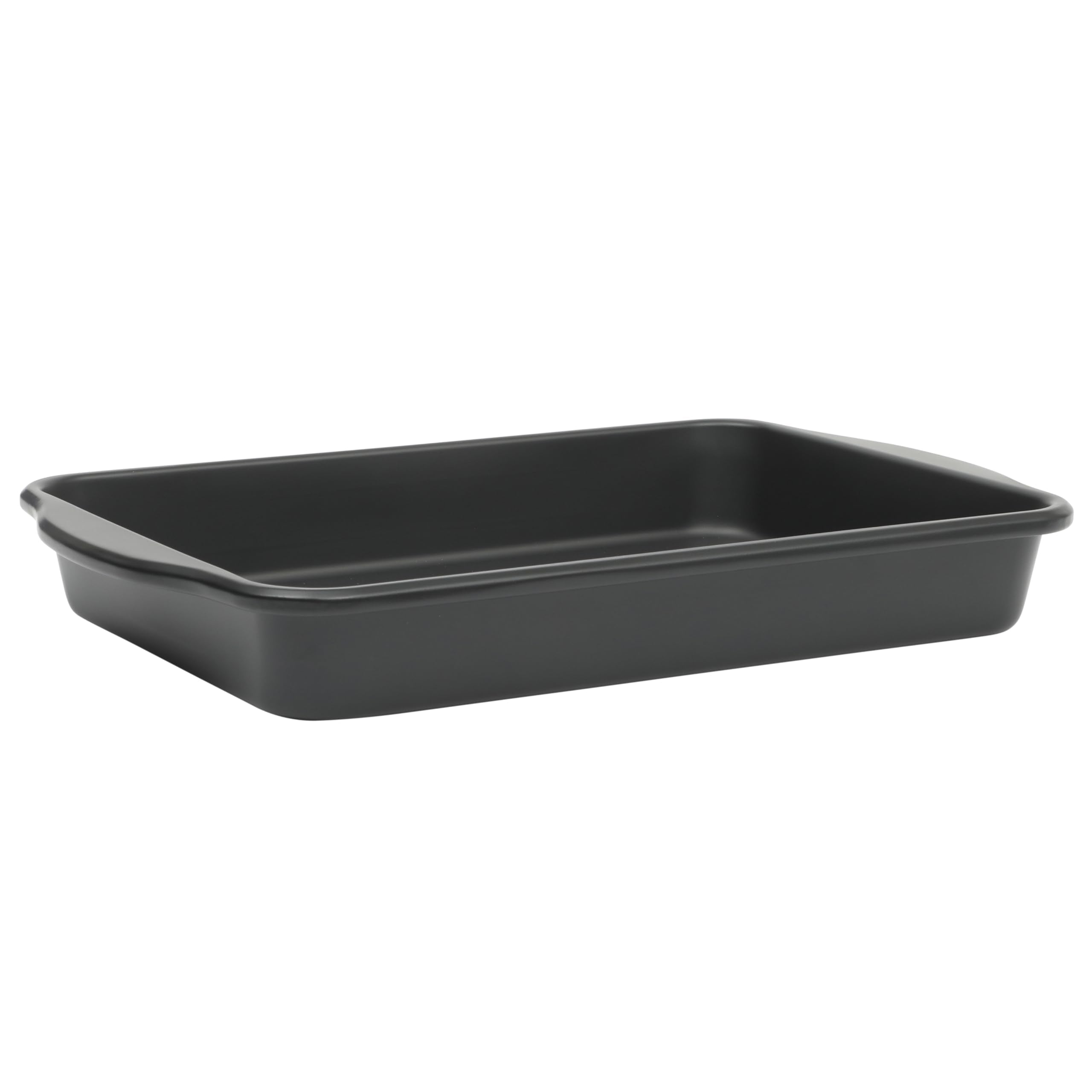 Oster Teston 13 x 9 Inch Rectangular Baking Pan, Nonstick Carbon Steel Cake Pan, Matte Black, PFAS-Free, Oven-Safe, Easy Clean B