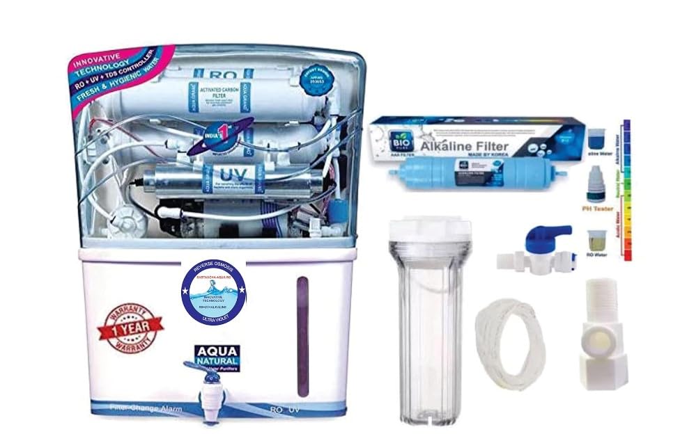 Sastaacha Aqua Water Purification Complete Ro Food Grade Quality 12 L Ro + Uv + Minerals + Alkaline Water Purifier (White)