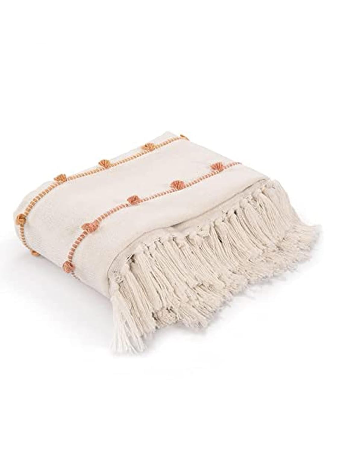 Sashaa World Multicolour Striped Comfort Cotton Throw | Cozy & Stylish Blanket | Ideal For Sofa, Bed, Chair & Living Room | Natu