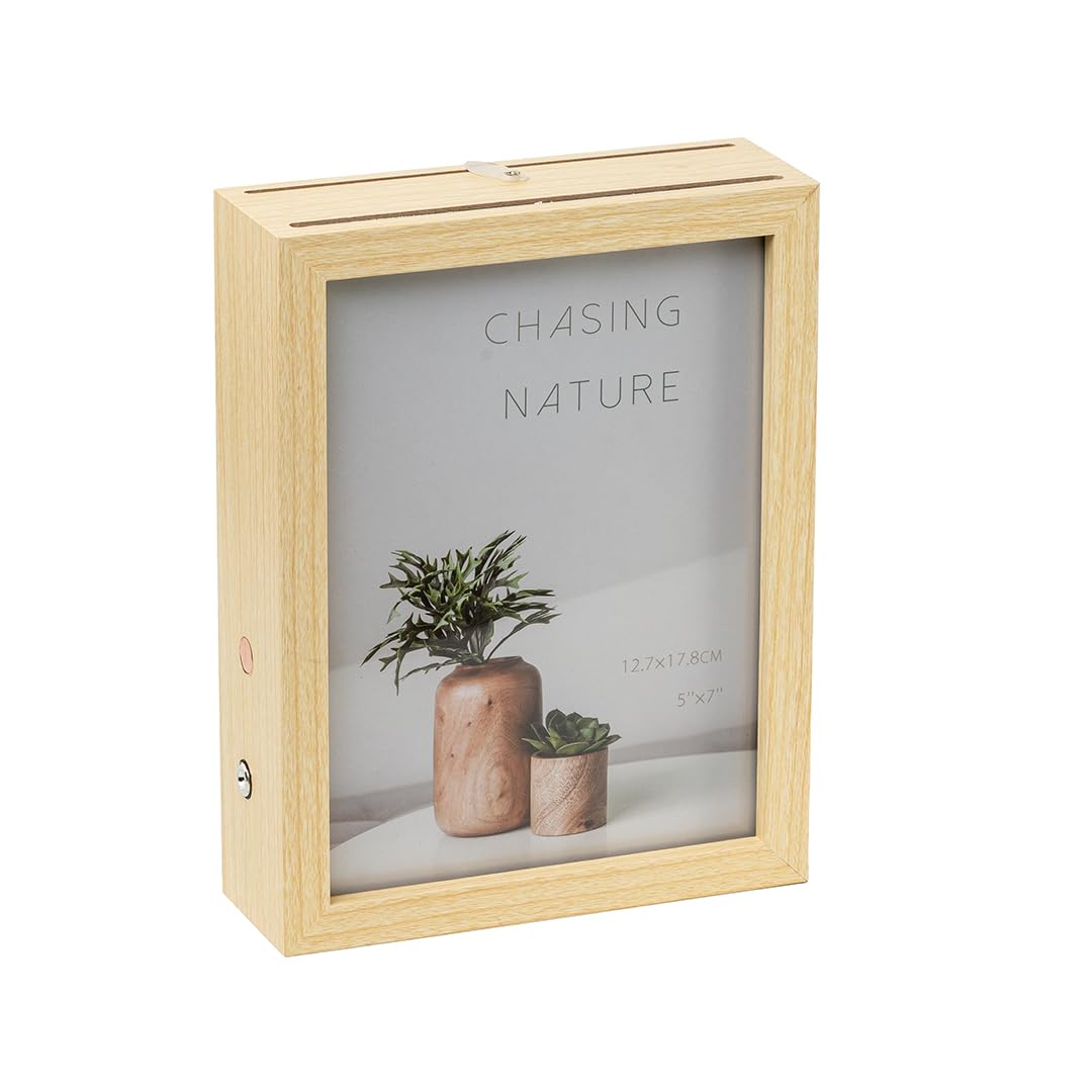 Eazywagon Double-Sided Wooden Led Photo Frame - 5X7 Inch (Beige) | Desktop & Tabletop Frame For Home Decor Office Desk Table Dec