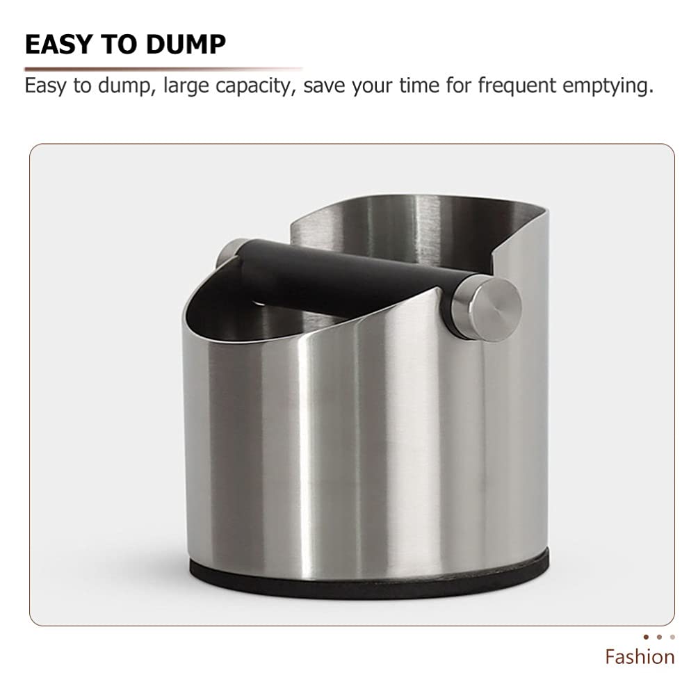 Jojofuny Espresso Knock Box, Stainless Steel Coffee Grounds Container, Knock Style Dump Bin, Grind Waste Bin, Coffee Maker Acces