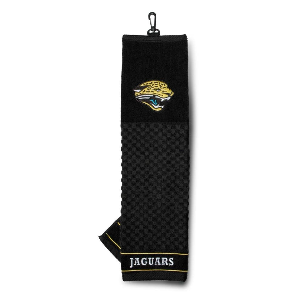 Team Golf Nfl Jacksonville Jaguars Embroidered Golf Towel Embroidered Golf Towel, Checkered Scrubber Design, Embroidered Logo