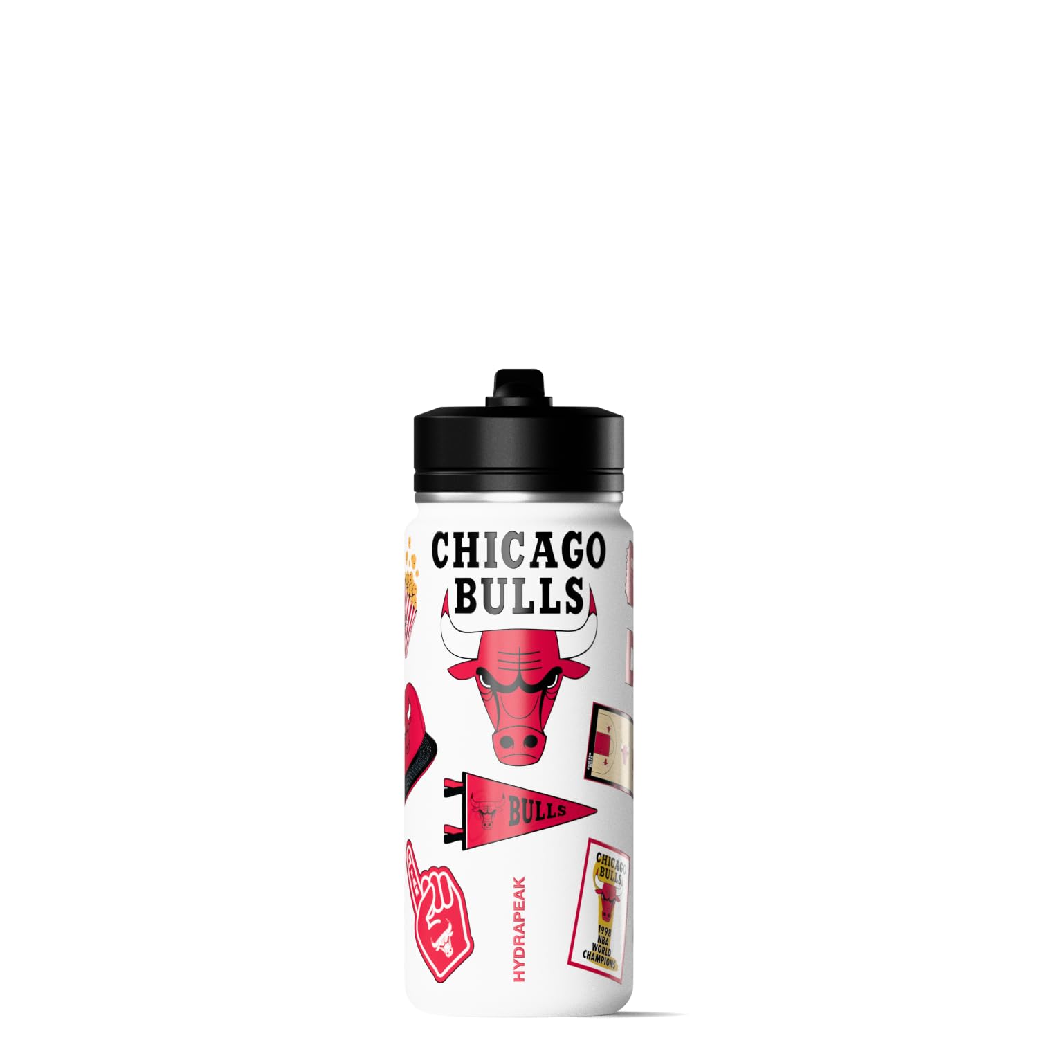 Hydrapeak x NBA Officially Licensed Chicago Bulls 20 oz Active Water Bottle with Chug Lid and Handle Reusable Stainless Steel Do
