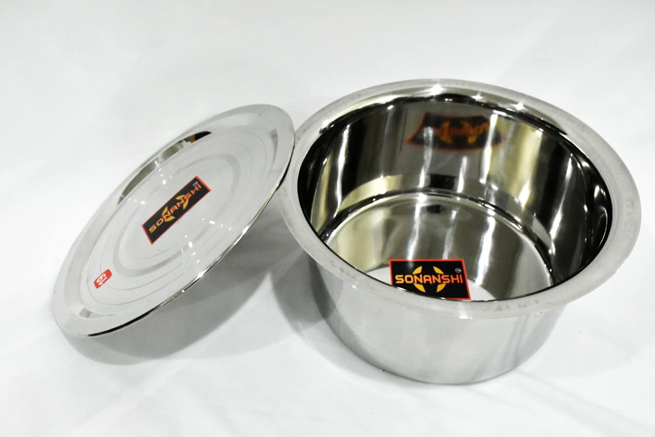 Sonanshi Patila/Bhagona/Tapeli Stainless Steel With Lid (Stainless Steel, 1 Litre)