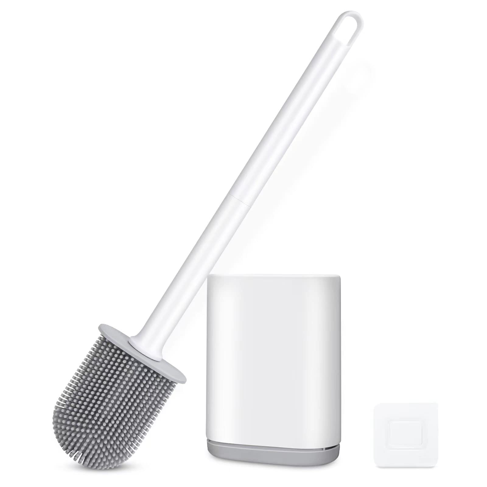 GAXMNS Silicone Toilet Brush and Holder Bendable Efficient Cleaning Wall Mounted Toilet Bowl Brush with Long Handle Brush Head a