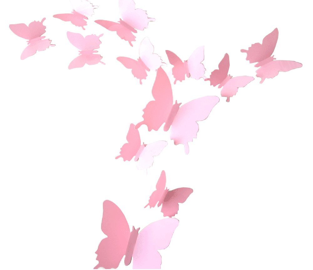 ALLICERE 12Pcs 3D Butterfly Removable Wall Decals DIY Home Decorations Art Decor Wall Stickers Murals for Babys Kids Bedroom Liv