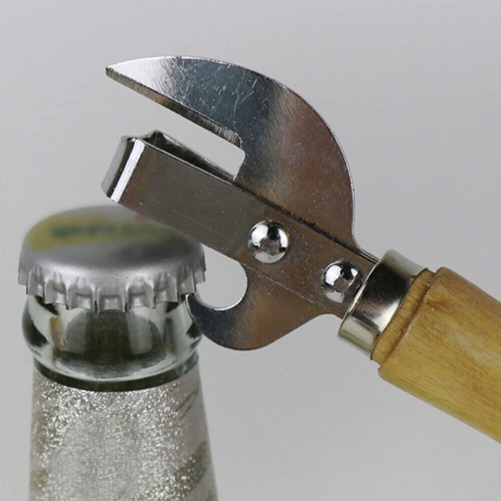 2Pcs Stainless Steel Traditional Old Fashion Stab Can & Tin Opener And Corkscrew