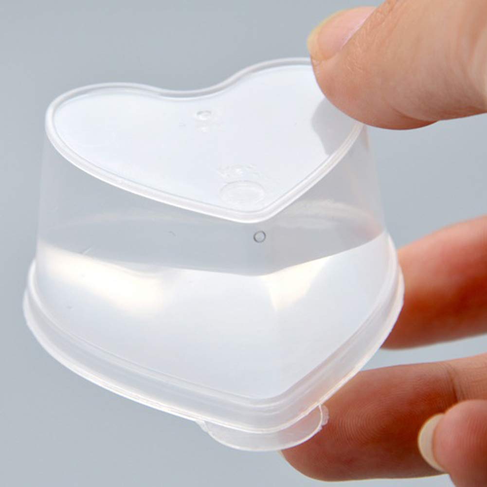 Mollensiuer 50 Pcs Plastic Sauce Cups Heart-Shaped Souffle Cups Heart Shaped Storage Containers Plastic Box With Lids Sauce Cups