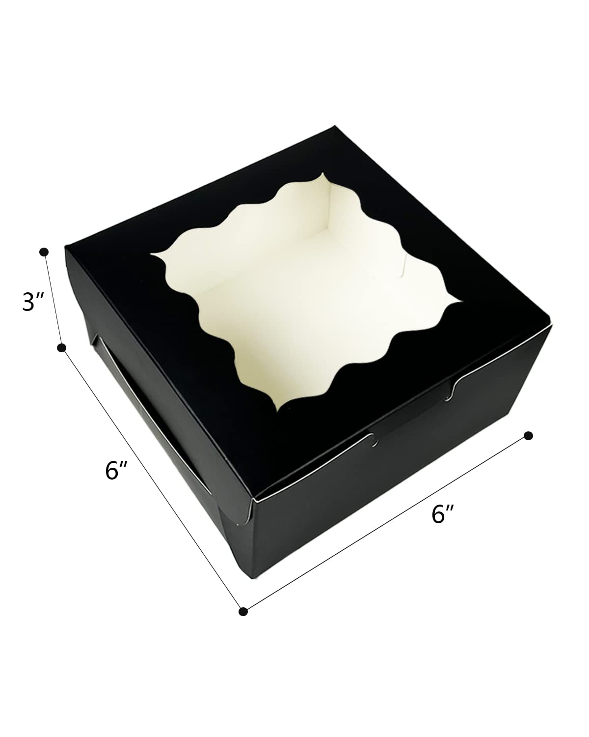Bakepacker 60Pcs Black Cookie Boxes 6X6X3 Inches Easy Assemble Macaroon Pastry Boxes Bakery Boxes With Window For Bakery