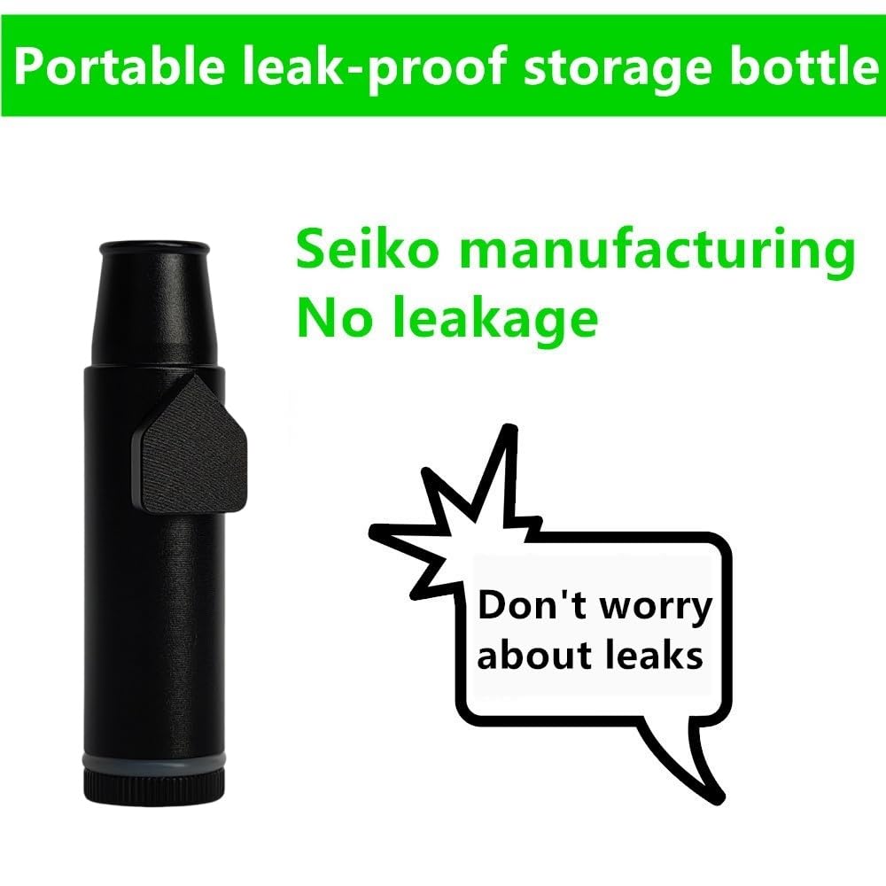 Omo Metal Ieak-Proof Bottle (2Nd Generation Upgrade Version) (Black)Portable Pepper Shaker (3 Pack)