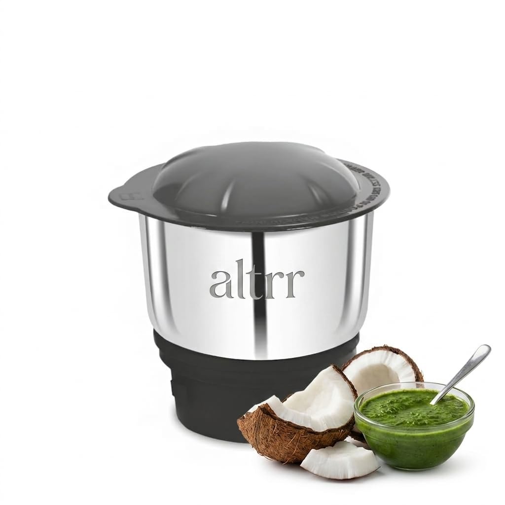 A ltrr Heavy Duty Stainless Steel Chutney Jar 400ml with free coupler and washer | Mixer Grinder Jar with 4Teeth Coupler | Dual