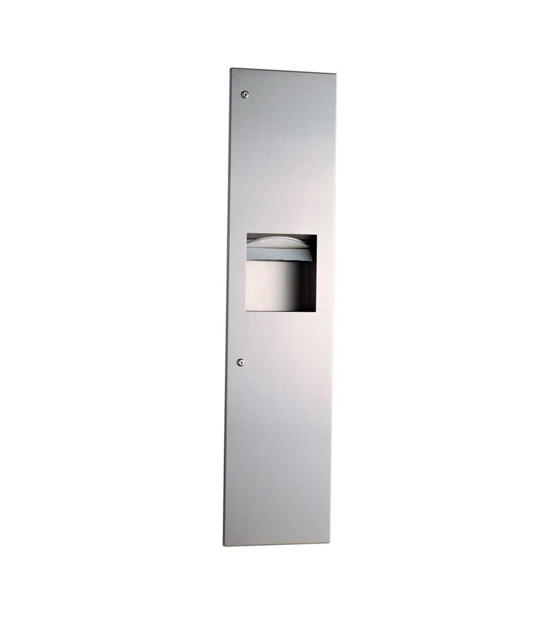 Bobrick 380349 TrimLineSeries Stainless Steel Surface Mounted Paper Towel Dispenser/Waste Receptacle, Satin Finish, 14.4L Capaci