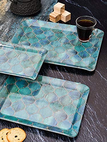 Goodhomes Melamine Serving Tray Set (Set Of 3 Trays) Mt134