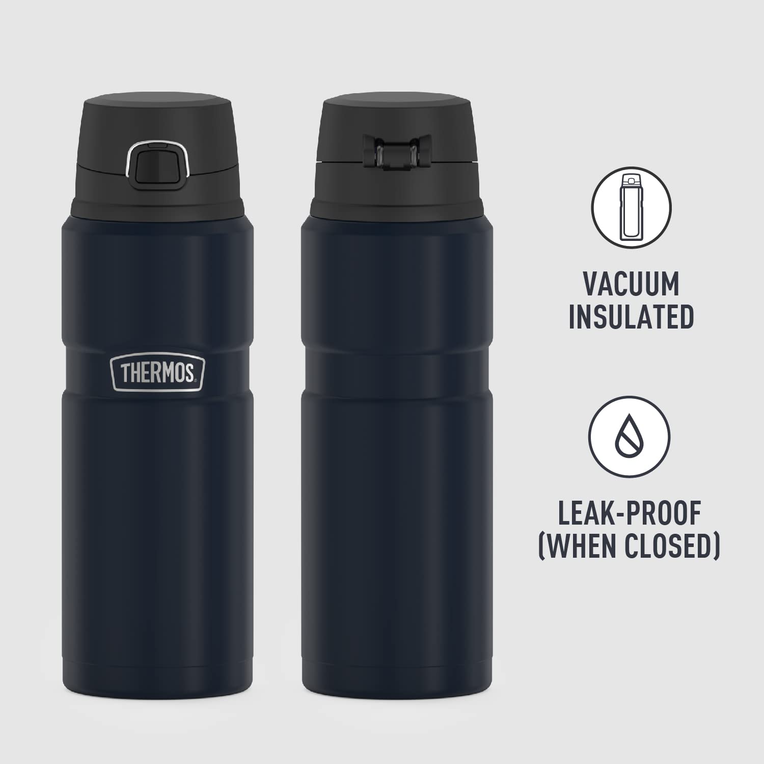 Thermos Stainless King Vacuum-Insulated Drink Bottle, 24 Ounce, Midnight Blue