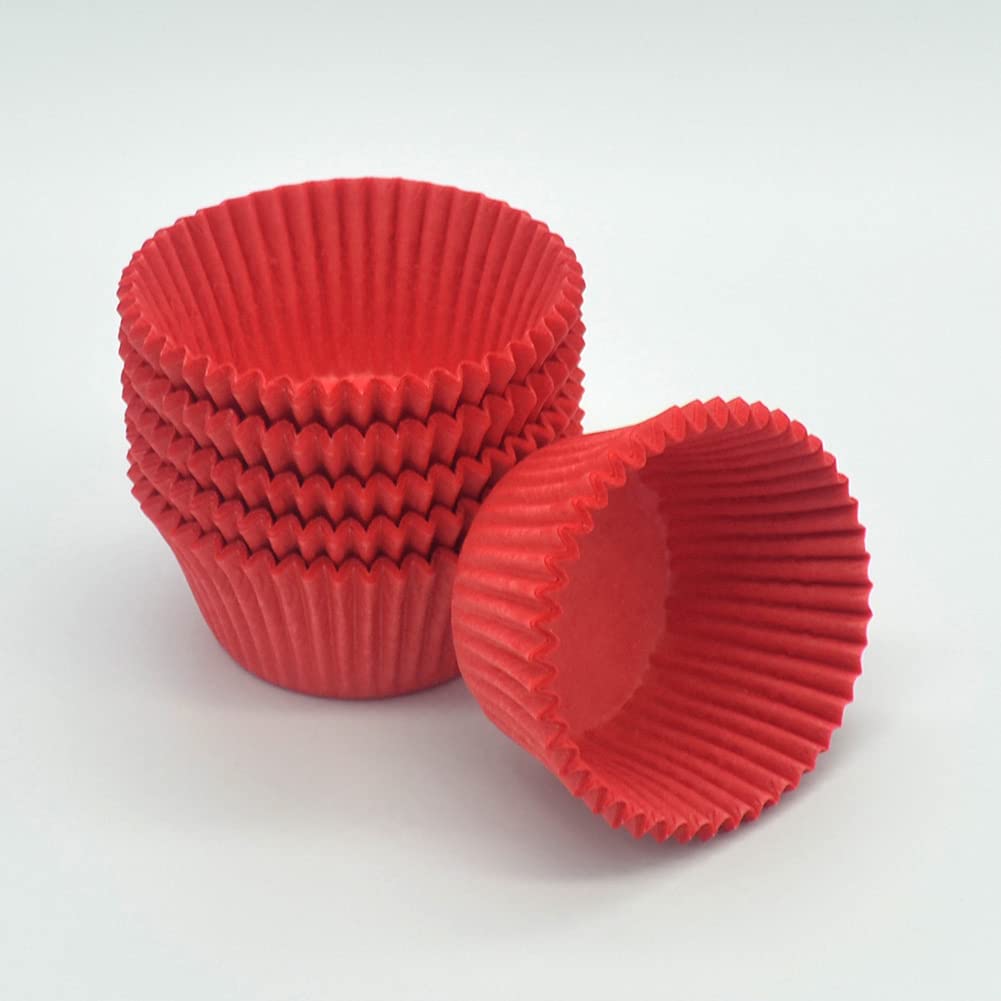 Huaswan Red Cupcake Liners Greaseproof Paper Standard Baking Cups For Wedding Party And More, 150-Count