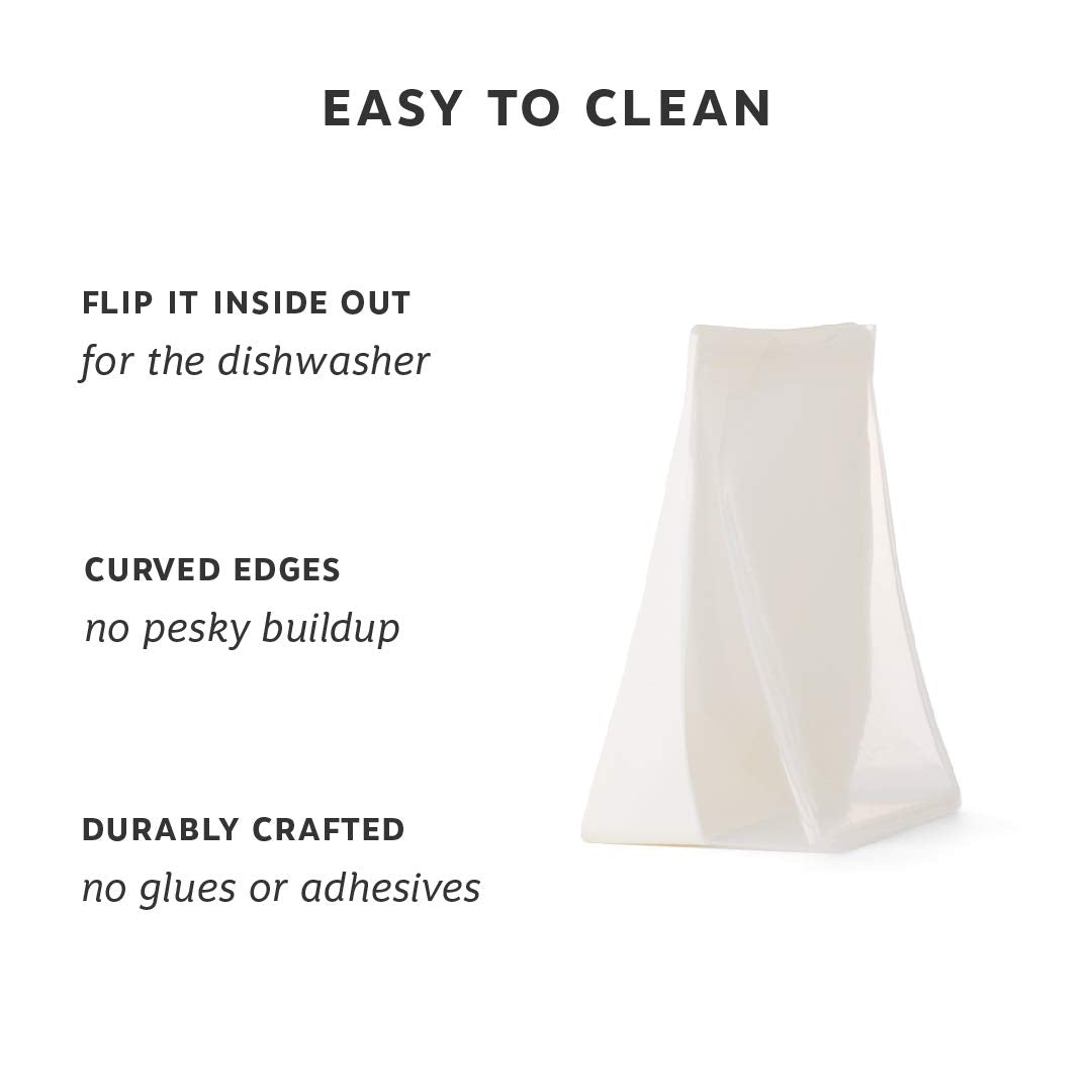 W&P Porter Silicone Reusable Storage Bag, Sandwich (36Oz Stand-Up), Cream, Food Storage Container, Microwave And Dishwasher Safe