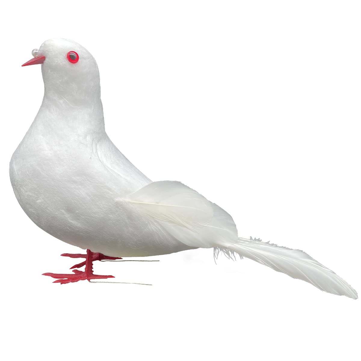 LWINGFLYER Large White Doves 9.5-Inch Artificial Simulation Foam Bird Feathered Dove for Craft Wedding Decoration Party Accessor