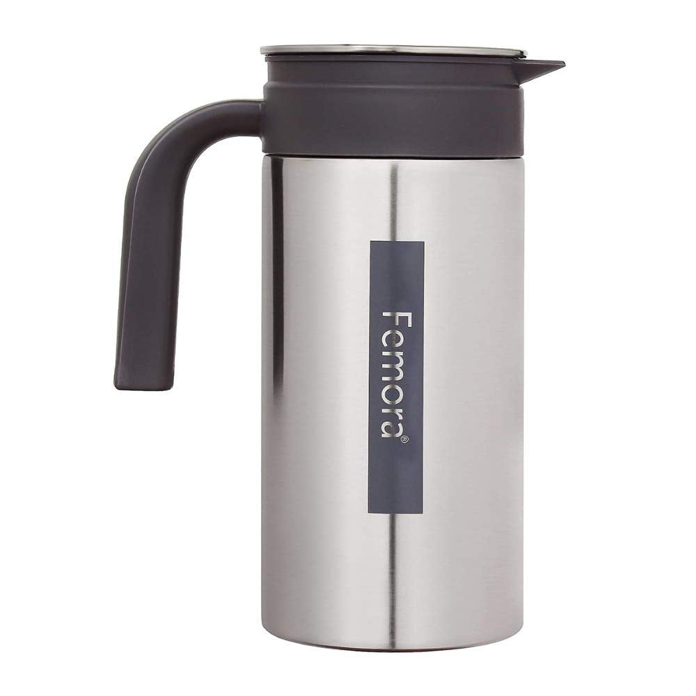 Femora Stainless Steel Jug | 1 Year Manufacturing Warranty, 1.4 Ltr | Steel Jug For Water, Serve Water, Beverages, Iced Tea, Jui