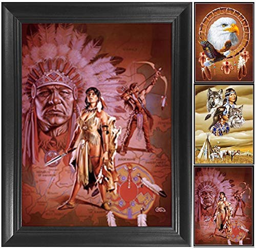 Native American Indian Dream Catcher 3D Poster Wall Art Decor Framed Print | 12X16 Inches | Southwest Kids Lenticular Posters &