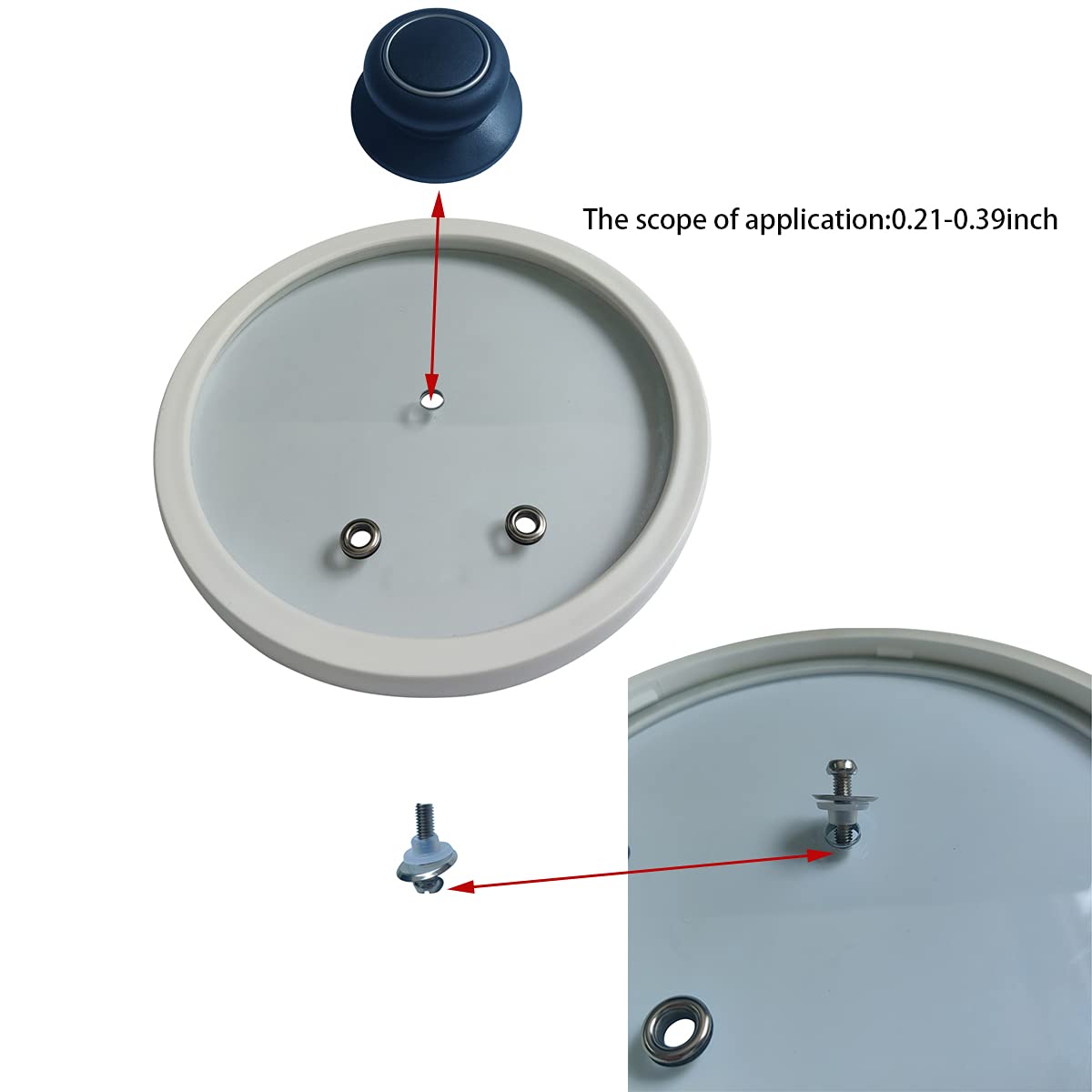 2 Pack Pot Lid Top Replacement Knob -Heat Resistant, Bakelite Kitchen Pot Lid Handle, Replacement Holding Handle Knobs For Casse