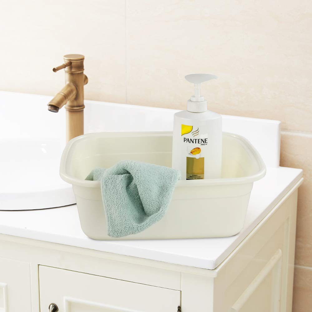 Hommp 12 Quart Plastic Small Dishpan/Wash Basin, 4-Pack