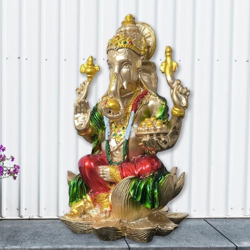 The Himalayan River Beautiful Resin Ganesh Ji Idol For Home Mandir | Decorative Figurine For Puja Room For Housewarming & Spirit