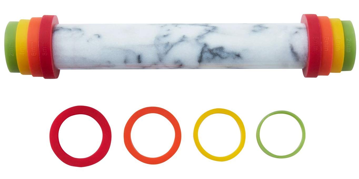 Jemarble Adjustable Rolling Pin With Silicone Guide Rings (Premium Quality)