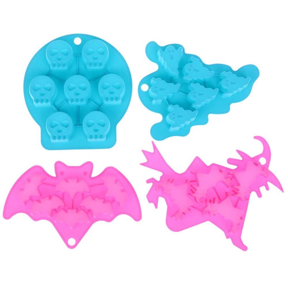 Zavaca 4-Cavity Chocolate Molds Silicone Candy Jelly Mold - Candy Gummy Molds And Silicone Ice Cube Tray Nonstick Baking Mold, F