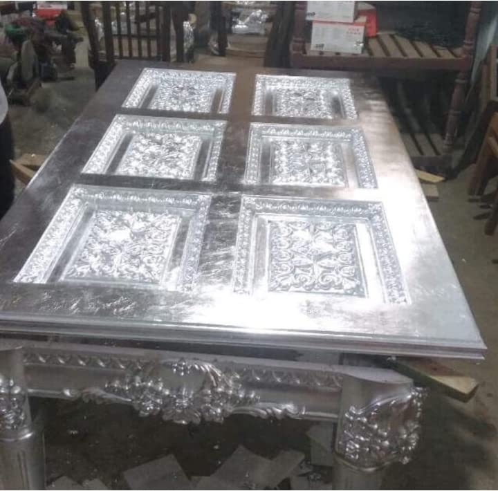 Gold Leaf 16x16 Metallic Foil Sheets for Gilding, Home Decoration, Art & Crafts, Painting Arts Crafts Nails and DIYS Silver (25)